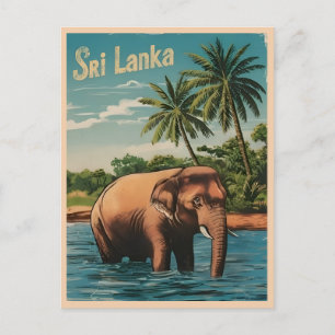 Vintage resor Sri Lanka Ceylon Retro Scenia Vykort