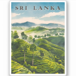 Vintage resor Sri Lanka Ceylon Tea Plantation Klistermärken