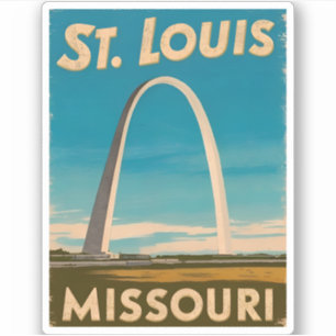 Vintage resor St Louis Gateway Arch Retro Scenia Klistermärken