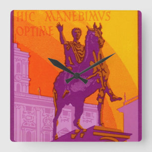 Vintage resor, Statue Le Grand Hotel Roma, Italien Fyrkantig Klocka