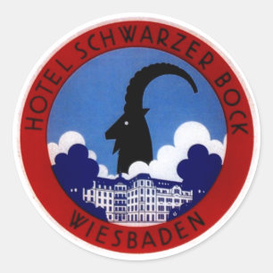 Vintage resor Stickers Wiesbaden Tysklanda Alperno Runt Klistermärke