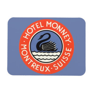 Vintage resor, Svan Bird Hotel Monney Schweiz Magnet