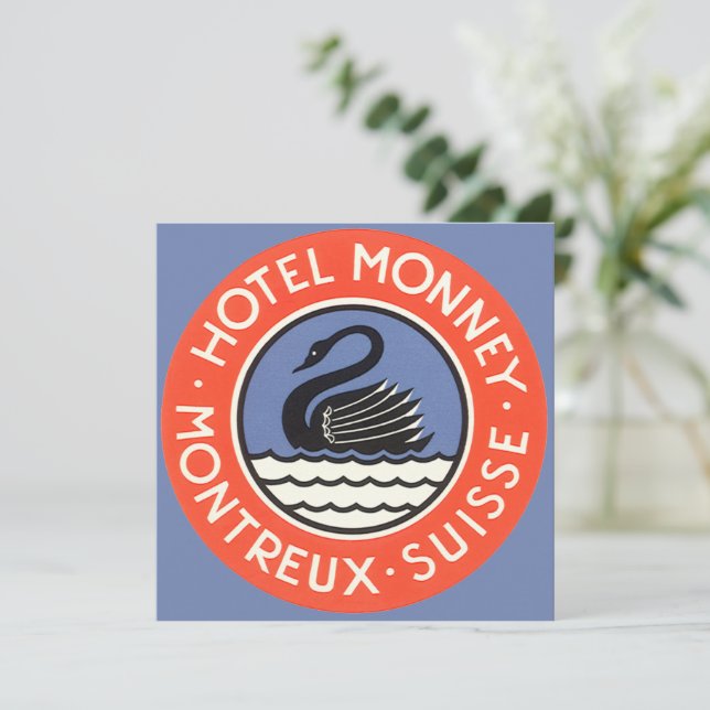 Vintage resor, Svanfågelhotellet Monney Schweiz (Stående Fram)
