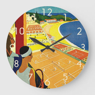 Vintage Resor, Tennis, Sport, Monte Carlo Monaco Stor Klocka