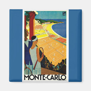 Vintage resor, Tennis, Sports, Monte Carlo Monaco Magnet