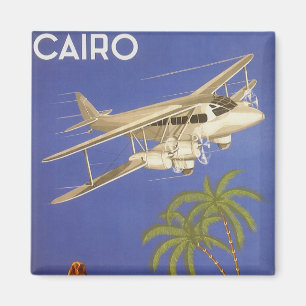 Vintage resor till Kairo, Eygpt, flygplansflygplan Magnet