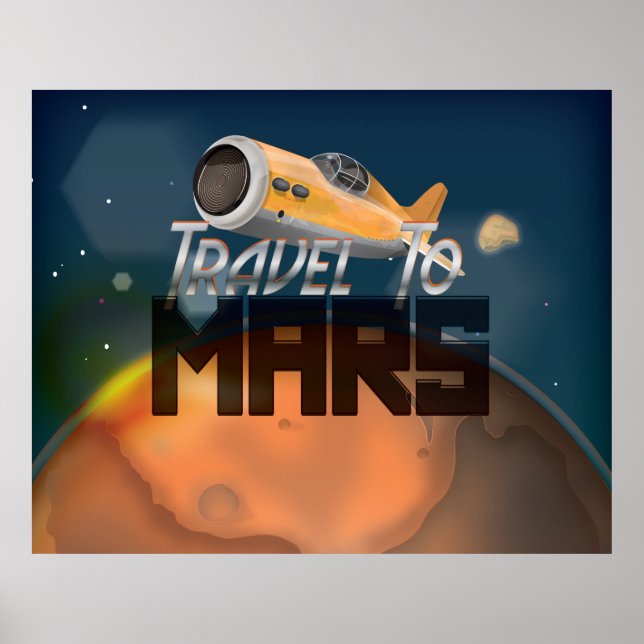 Vintage Resor Till Mars Resor Affisch (Framsidan)