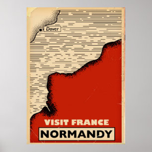 Vintage resor till Normandie, Frankrike Poster