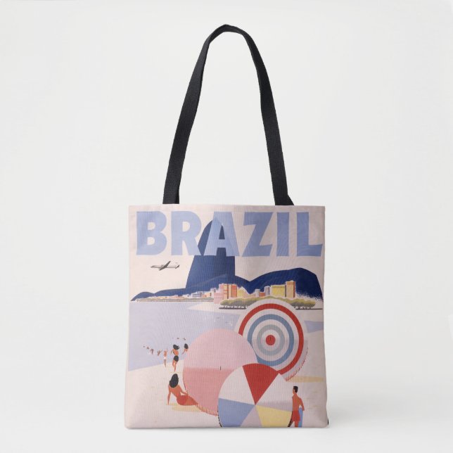 Vintage resor Tote - Brasilien Tygkasse (Framsida)