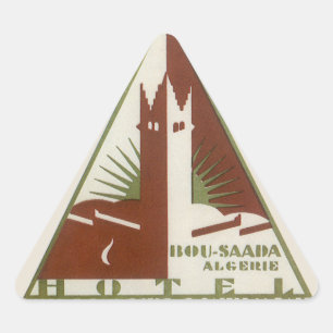 Vintage resor, Trans Atlantique Hotel, Algeriet Triangelformat Klistermärke