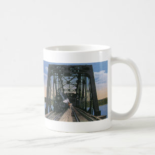 Vintage resor Transport Tåg på bro Kaffemugg