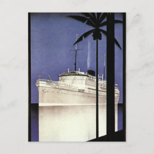 Vintage resor Tropical Cruise Frakt och Handflatan Vykort