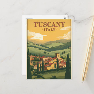 Vintage Resor Tuscany Italien Retro Landskap Vykort