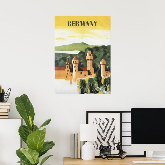 Vintage resor, tyska slott, Bayern Tyskland Poster (Hemmakontoret)