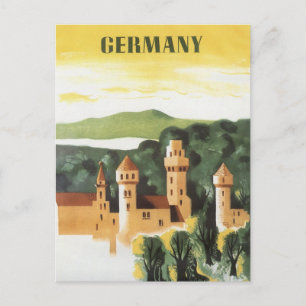 Vintage resor, tyska slott, Bayern Tyskland Vykort