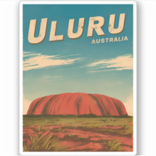Vintage resor Uluru Australia Retro Scenia Klistermärken