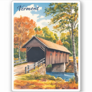 Vintage resor Vermont Ligcape Retro Scenia Klistermärken