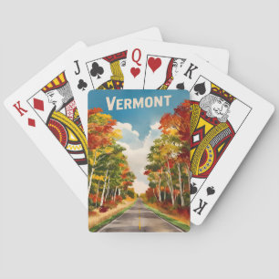 Vintage resor Vermont Rustic liggande Retro Casinokort
