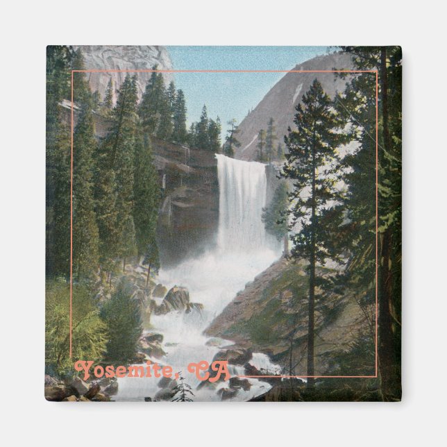 Vintage resor Vernal Falls, Yosemite Magnet (Framsidan)