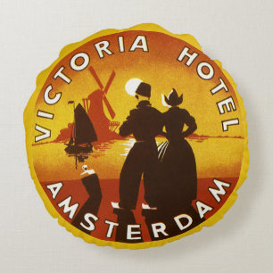 Vintage resor, Victoria Hotel, Amsterdam, Nederlän Rund Kudde