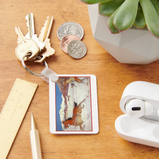 Vintage resor, Vinter i Engadin Schweiz Nyckelring (Skrivbord)