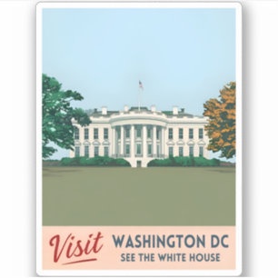 Vintage resor White House Washington DC Klistermärken