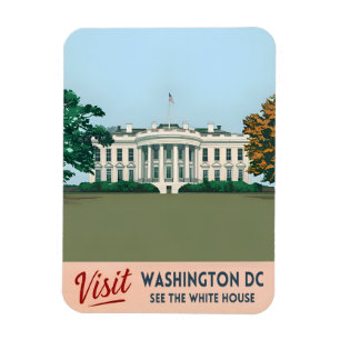 Vintage resor White House Washington DC Magnet