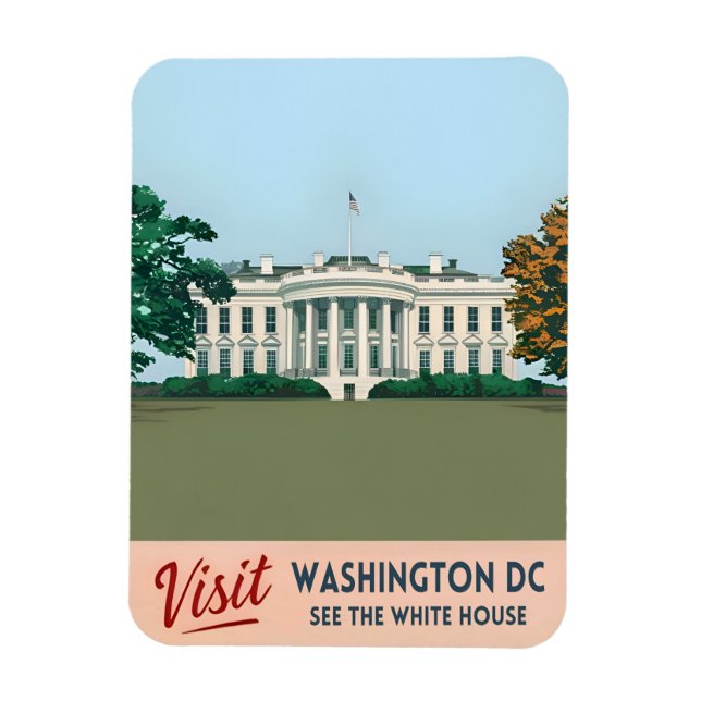 Vintage resor White House Washington DC Magnet (Vertikal)