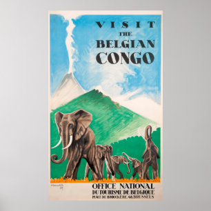 Vintage resoraffisch - Belgian Congo Poster