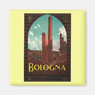 Vintage resoraffisch, Bologna, italien Magnet