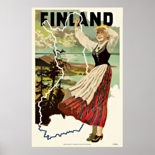Vintage resoraffisch Finland Poster
