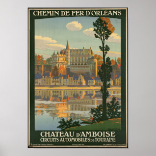 Vintage resoraffisch för Chateaud'Amboisen Poster