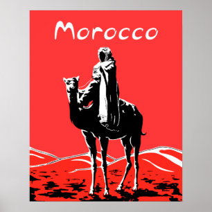 Vintage resoraffisch för Marocko Poster