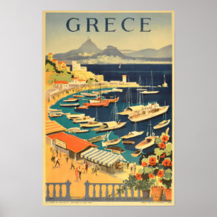 Vintage resoraffisch - Grekland Poster