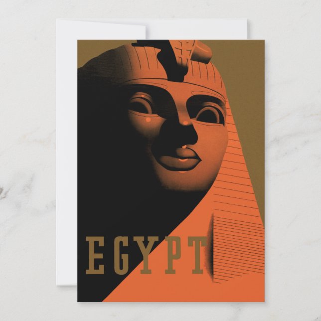 Vintage-resoraffisch med Sfinxen, Egypten, Afrika (Framsida)