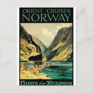 Vintage resoraffisch: Orient kryssningar - norge Vykort