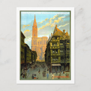Vintage resoraffisch, Strasbourg Vykort