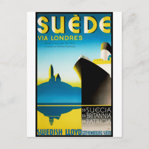 Vintage resoraffischer: Suede via Londres Vykort