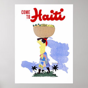 Vintage resoraffischkom till Haiti Poster