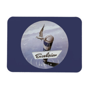 Vintage resorExcelsiorhotell Zurich Schweitz Magnet