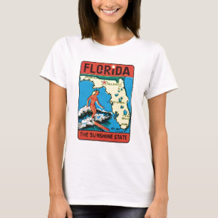 Vintage resorFlorida FL statlig etikett Tröja