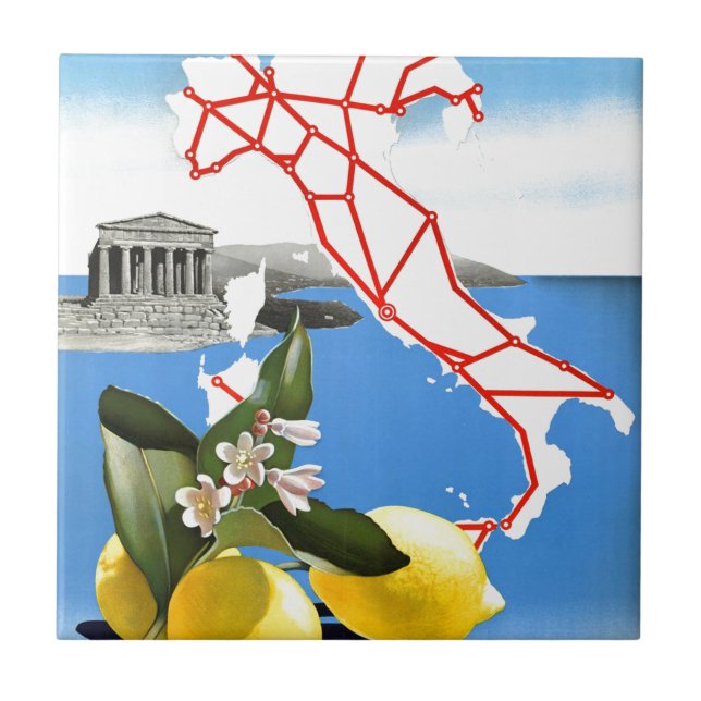 Vintage resoritalien kakelplatta (Framsidan)