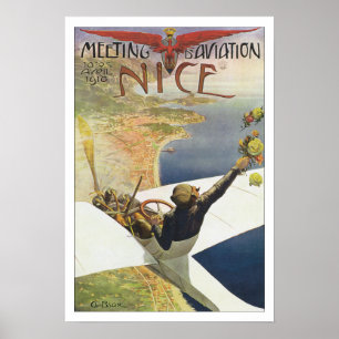 Vintage resorNice frankriken Poster