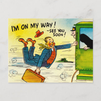 Vintage resorvykortkonst - "se dig snart! ", vykort