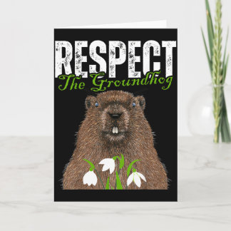 Vintage Respect The Groundhog Funny Groundhog Day  Kort