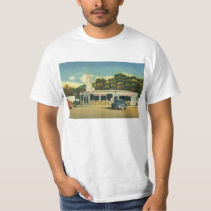 Vintage restaurang, 50-tals Drive In-diner och bil Tee