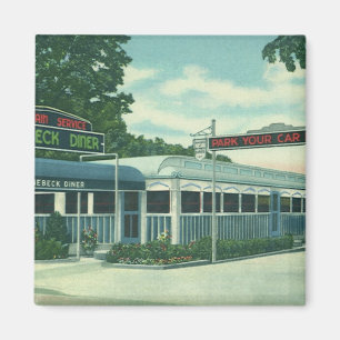 Vintage restaurang, retro Rhinebeck vägrestaurang Magnet