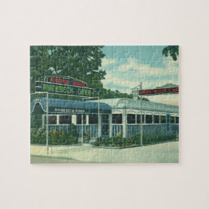 Vintage restaurang, retro Rhinebeck vägrestaurang Pussel