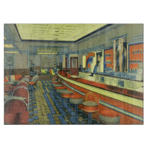 Vintage restaurang, retro vägrestaurang inredning