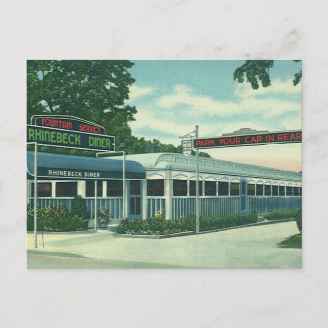Vintage Restaurant, Retro Rhinebeck Roadside Midda Vykort (Framsida)